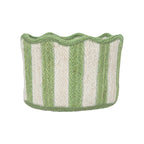 Stripy Scalloped Basket - Green