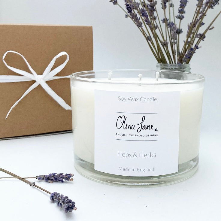 3 Wick Jumbo Candle - Hops and Herbs