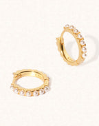 June Birthstone Gold Huggie Earrings