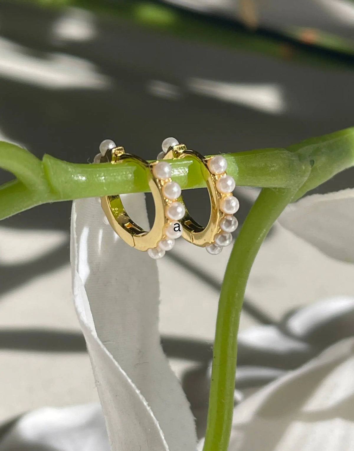 June Birthstone Gold Huggie Earrings