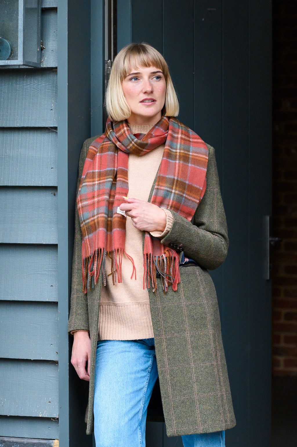 Antique Royal Stewart Tartan Cashmere Scarf