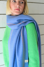 Grape Border Houndstooth Lambswool Scarf