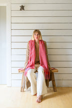 Red Gingham Lambswool Scarf
