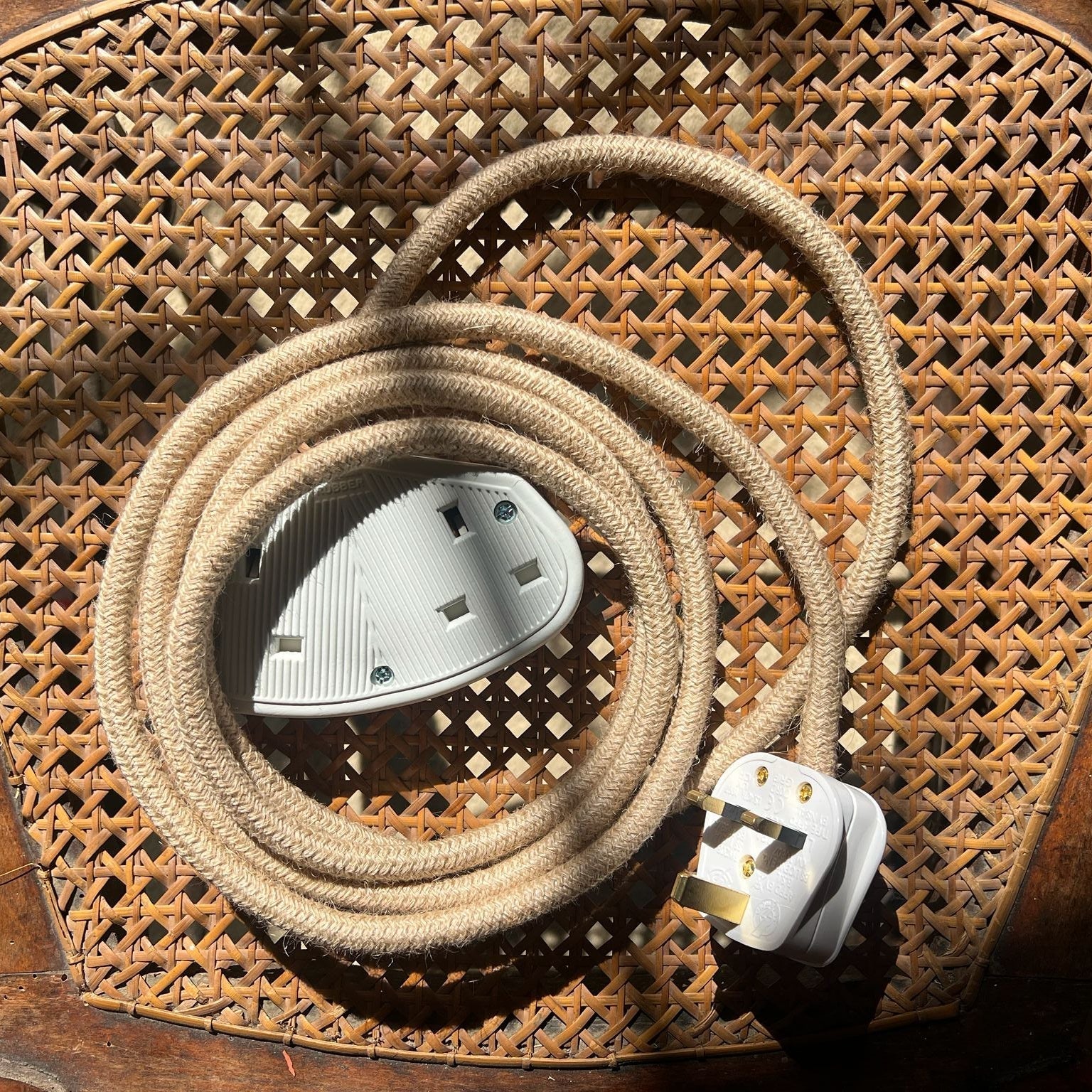 Jute Round - Lola's Leads Fabric Extension Cable