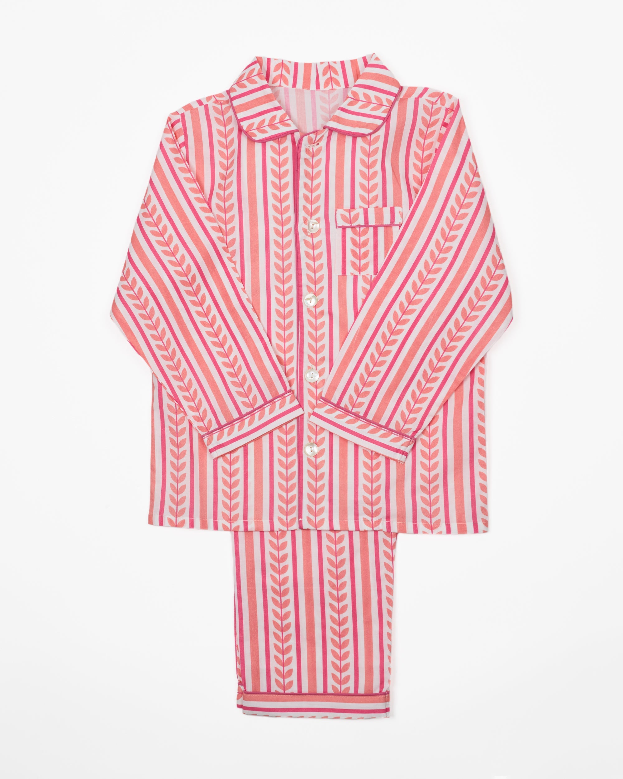 Kids Cotton Pyjamas in Neon Stripes