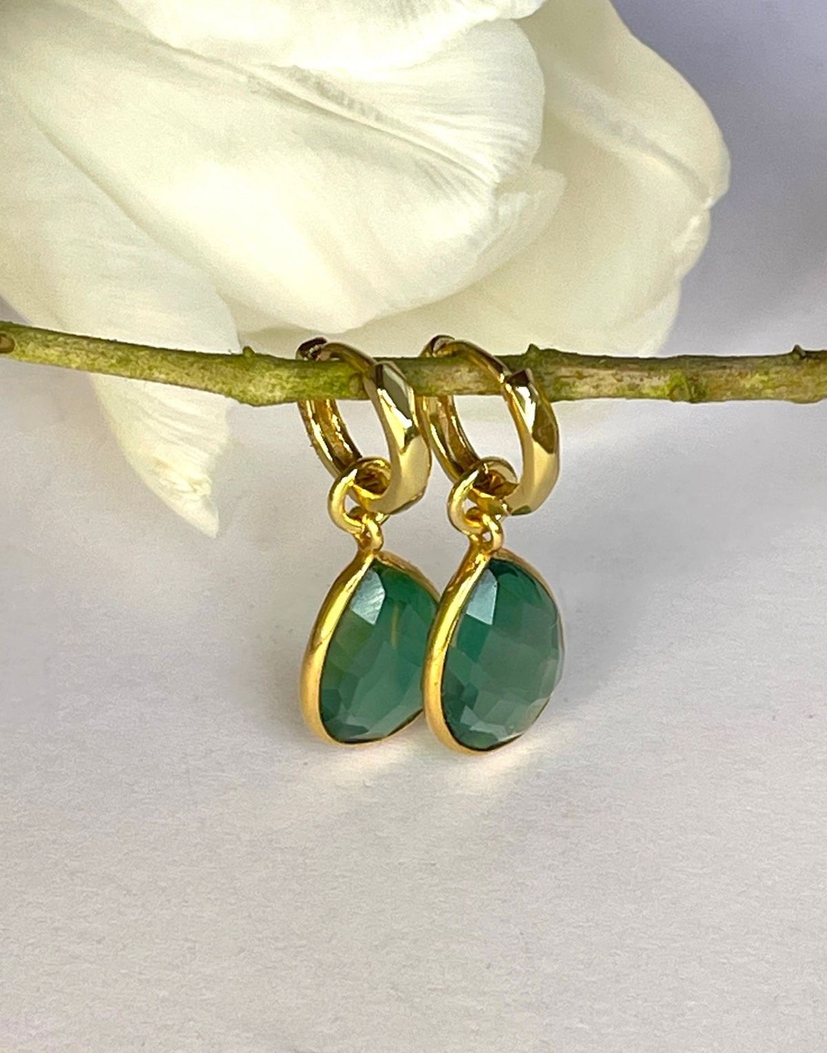 Kiera Forest Green Drop Earrings