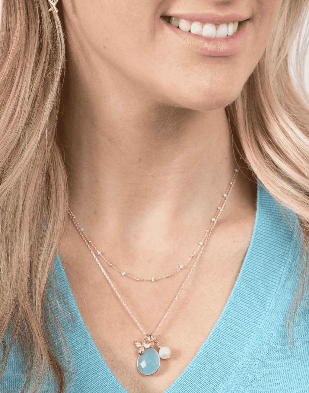 Kyla Aqua Chalcedony Necklace