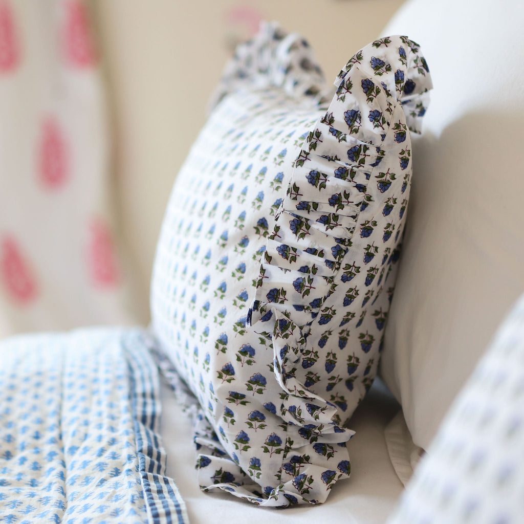Blue Flower Cushion Cover - SALE
