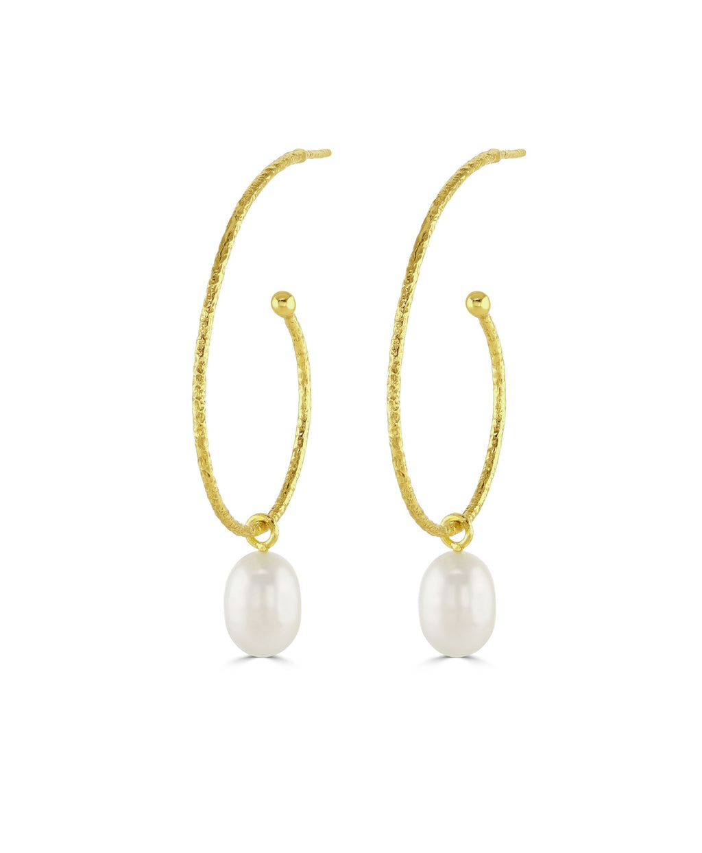 Large Gold Hoop with Green Onyx Drop