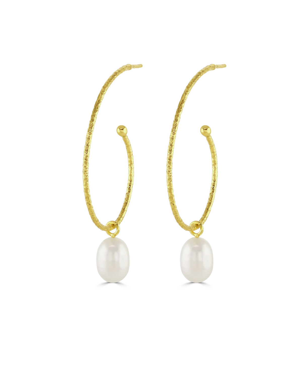 Large Gold Hoop with Green Onyx Drop