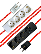 Luminous Coral - Lola's Leads EU Fabric Extension Cable