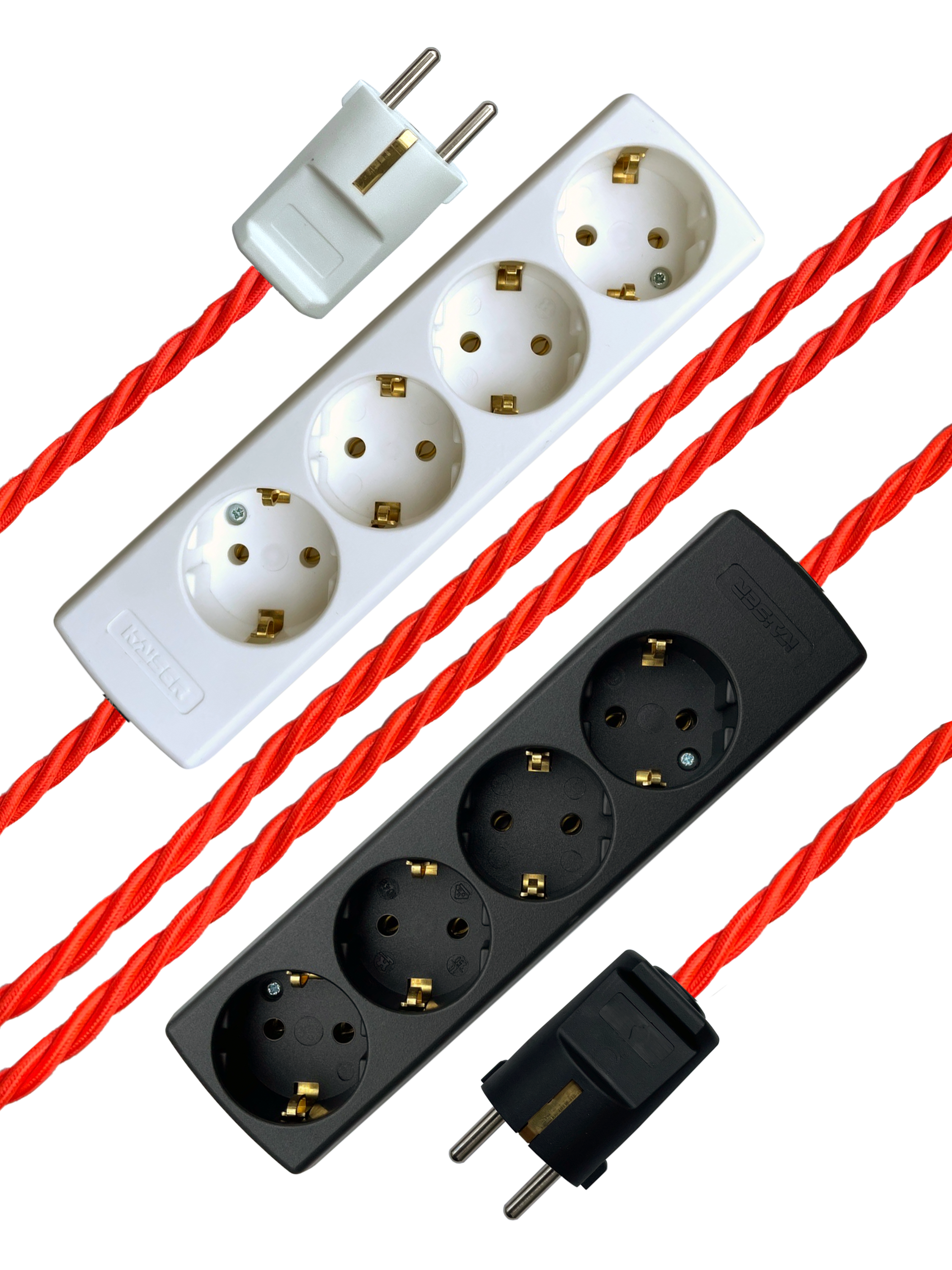Luminous Coral - Lola's Leads EU Fabric Extension Cable