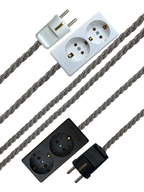 Denim Chevron - Lola's Leads EU Fabric Extension Cable