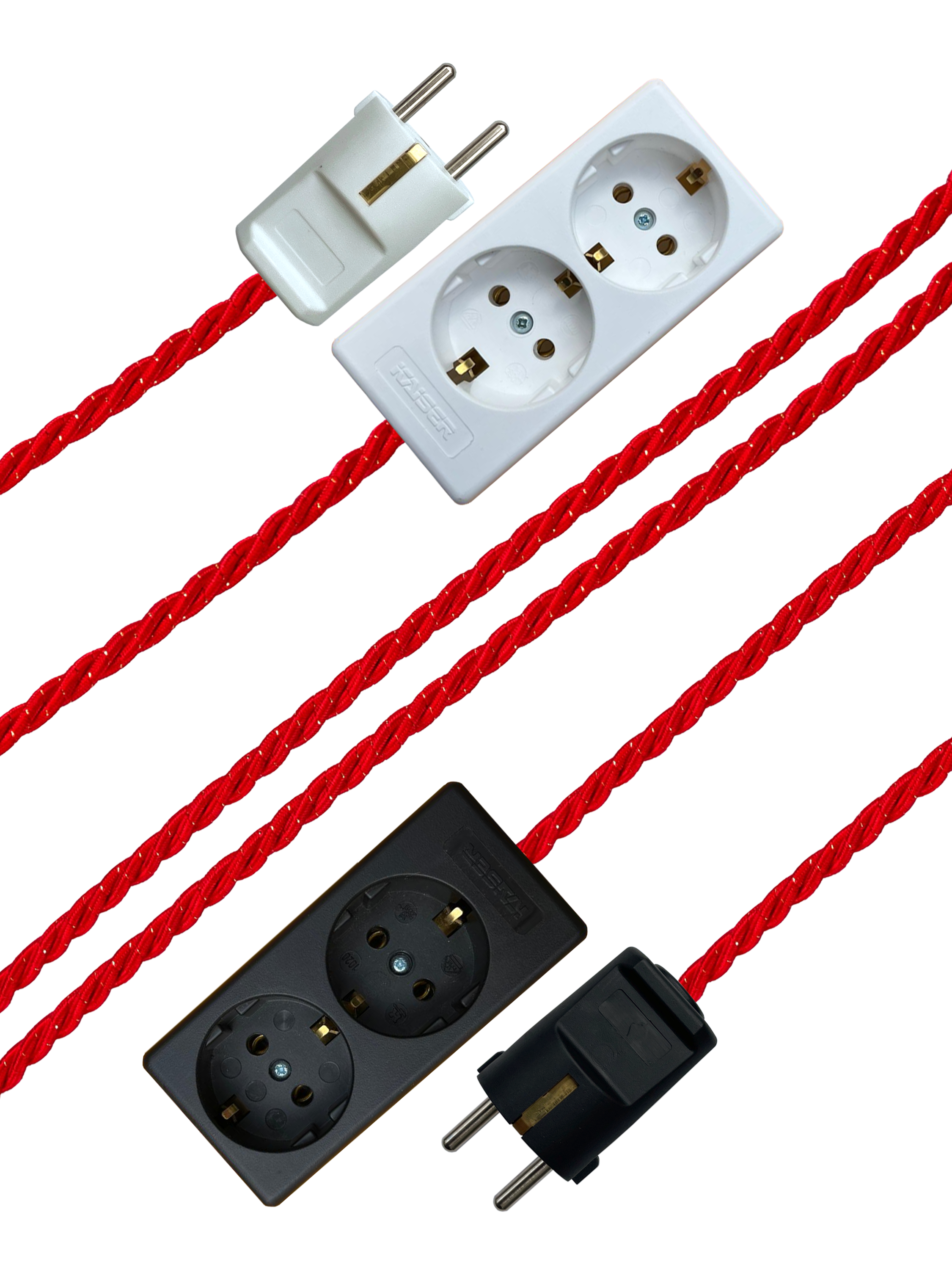 Gilded Crimson - Lola's Leads EU Fabric Extension Cable