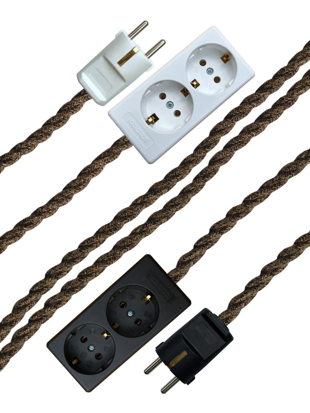 Mocha Linen - Lola's Leads EU Fabric Extension Cable