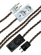 Mocha Linen - Lola's Leads EU Fabric Extension Cable