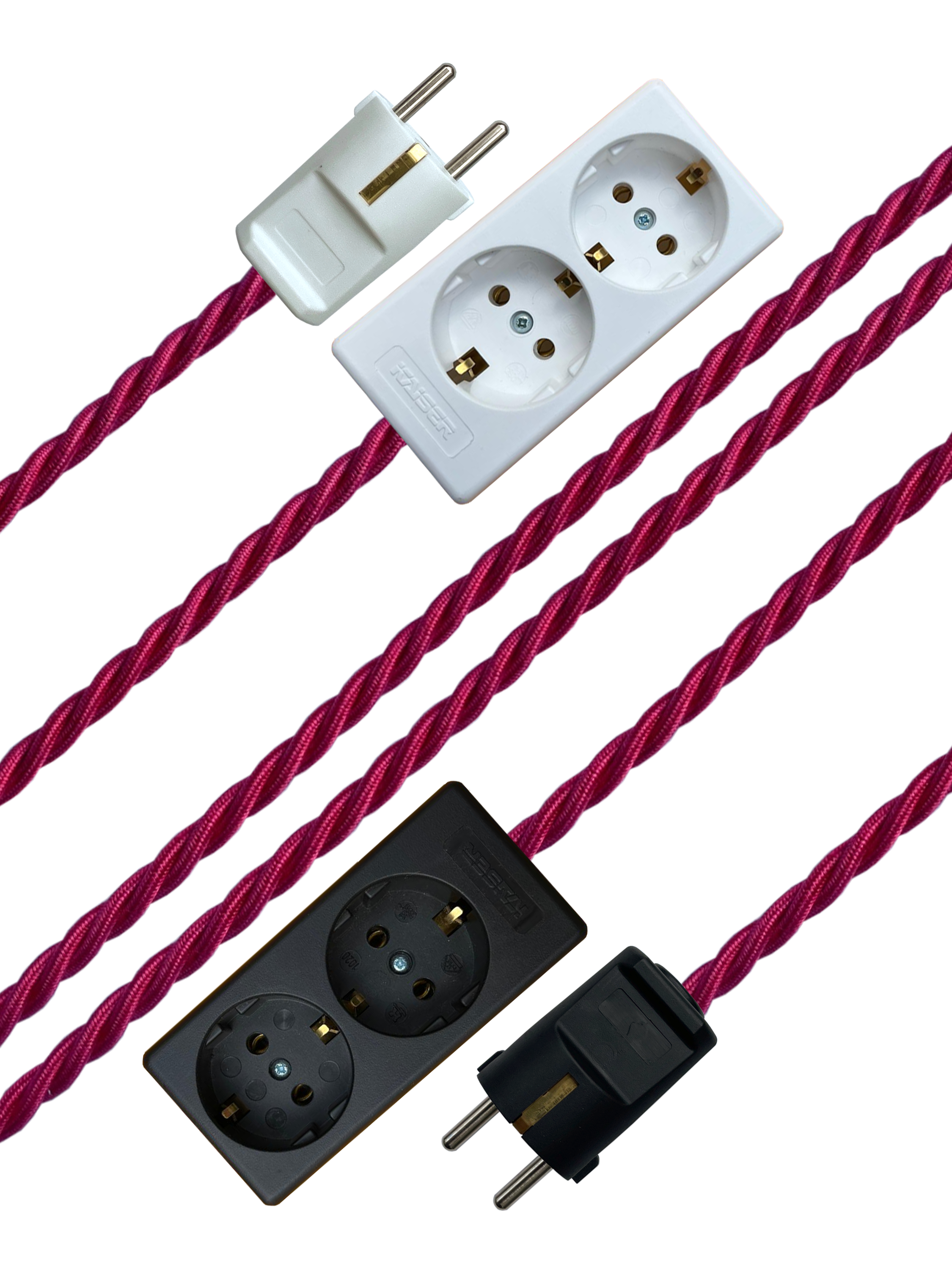 Raspberry - Lola's Leads EU Fabric Extension Cable