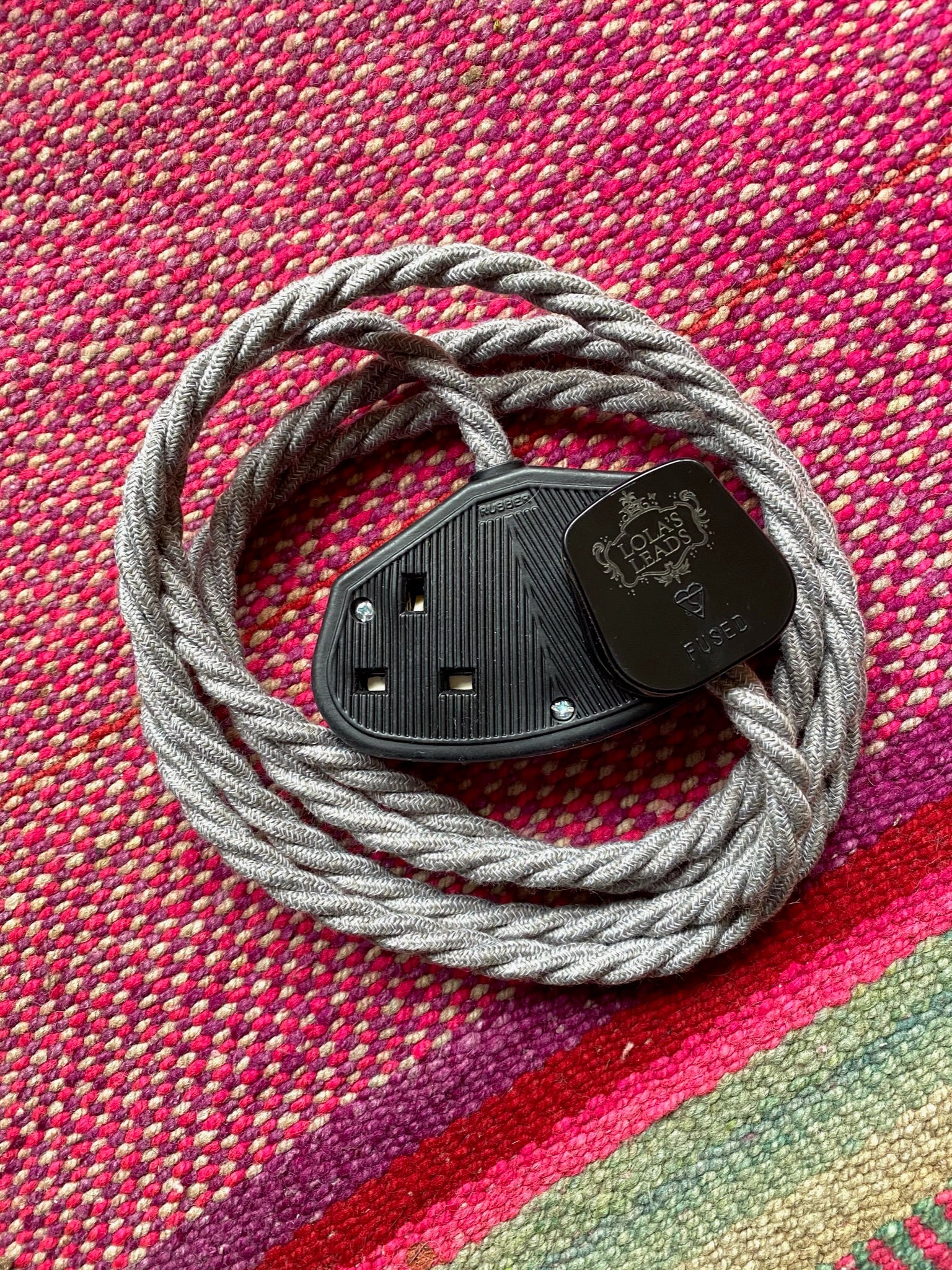Ash Linen - Lola's Leads Fabric Extension Cable