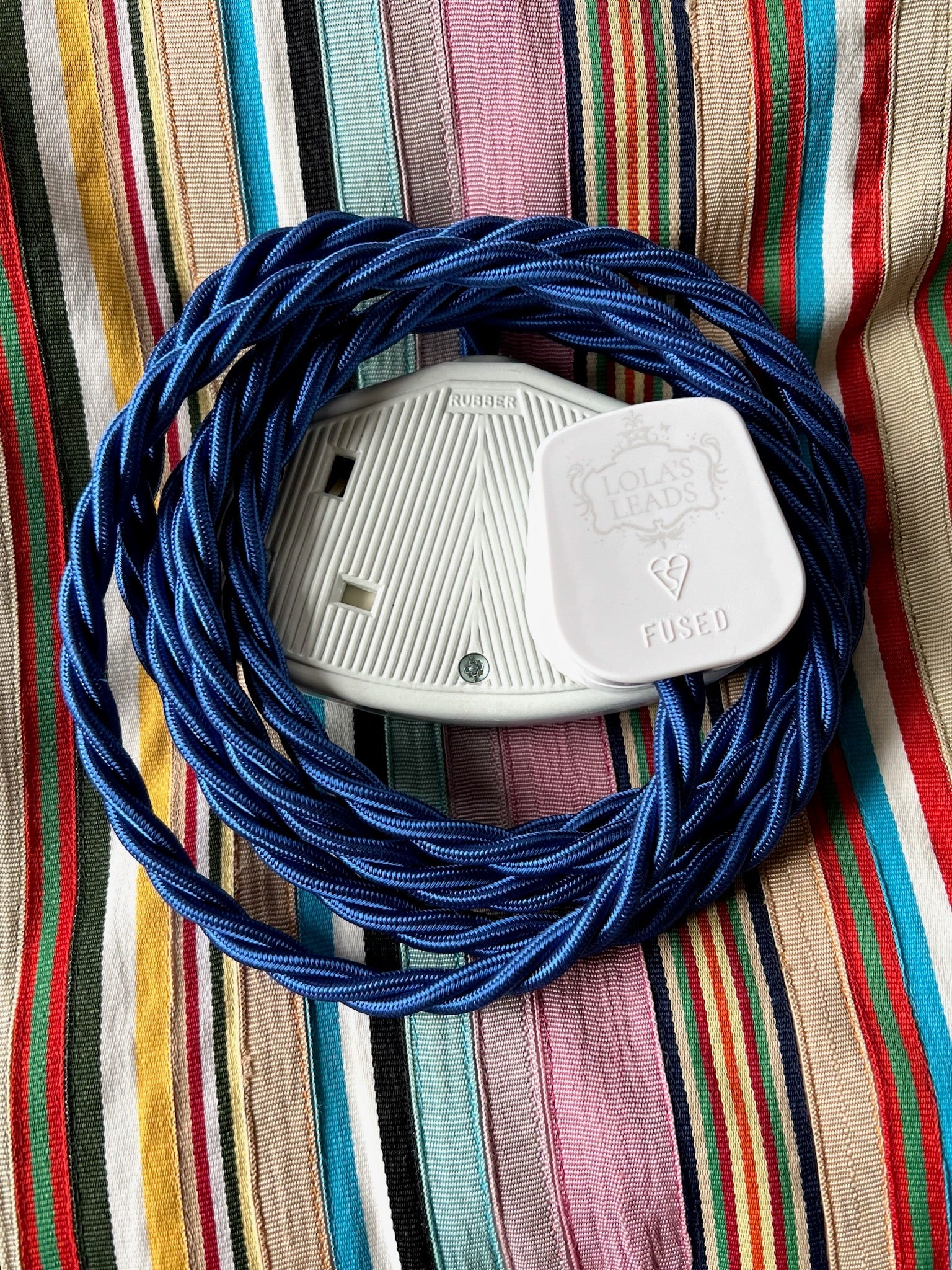 Cobalt - Lola's Leads Fabric Extension Cable