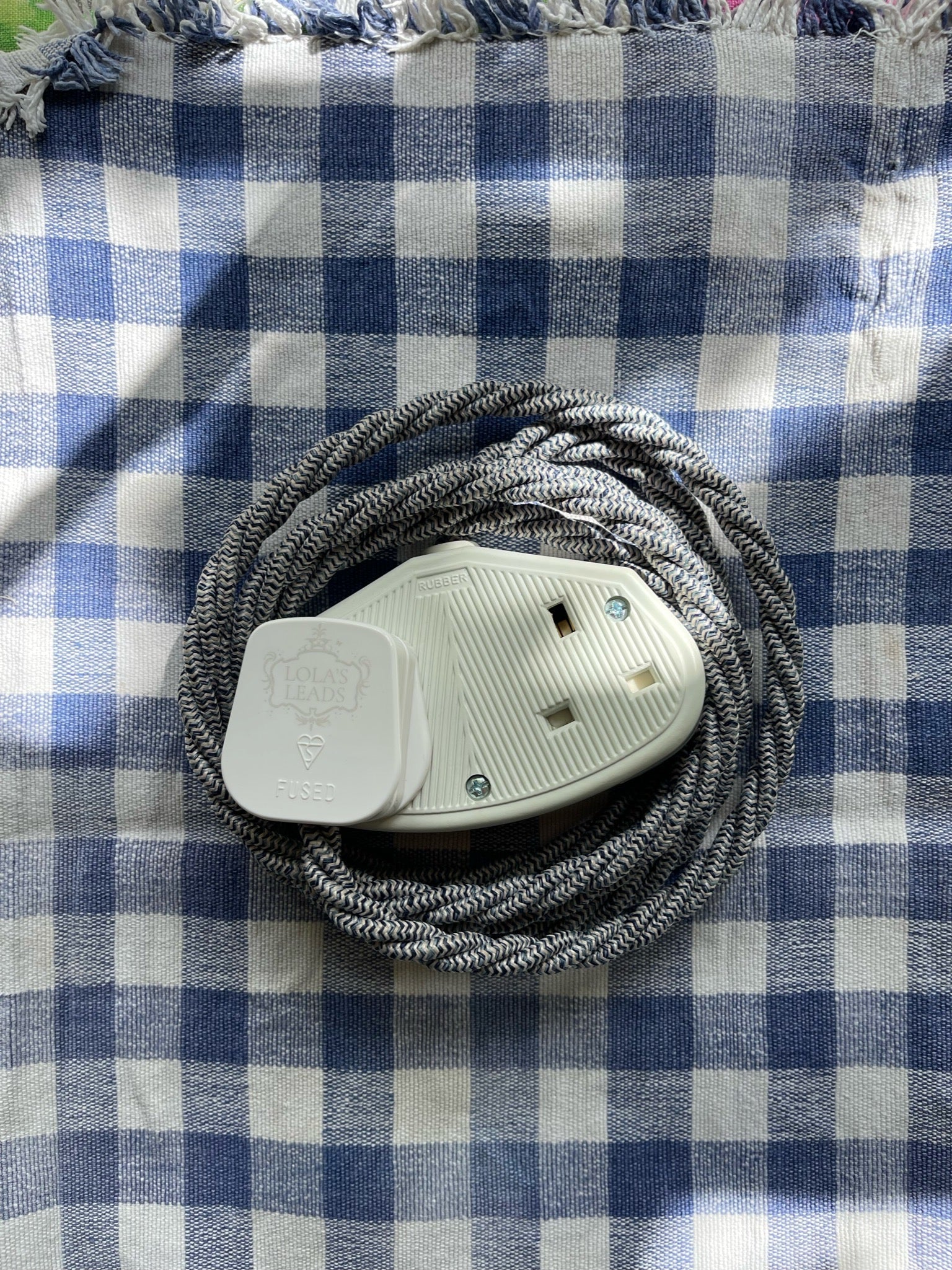Denim Chevron - Lola's Leads Fabric Extension Cable