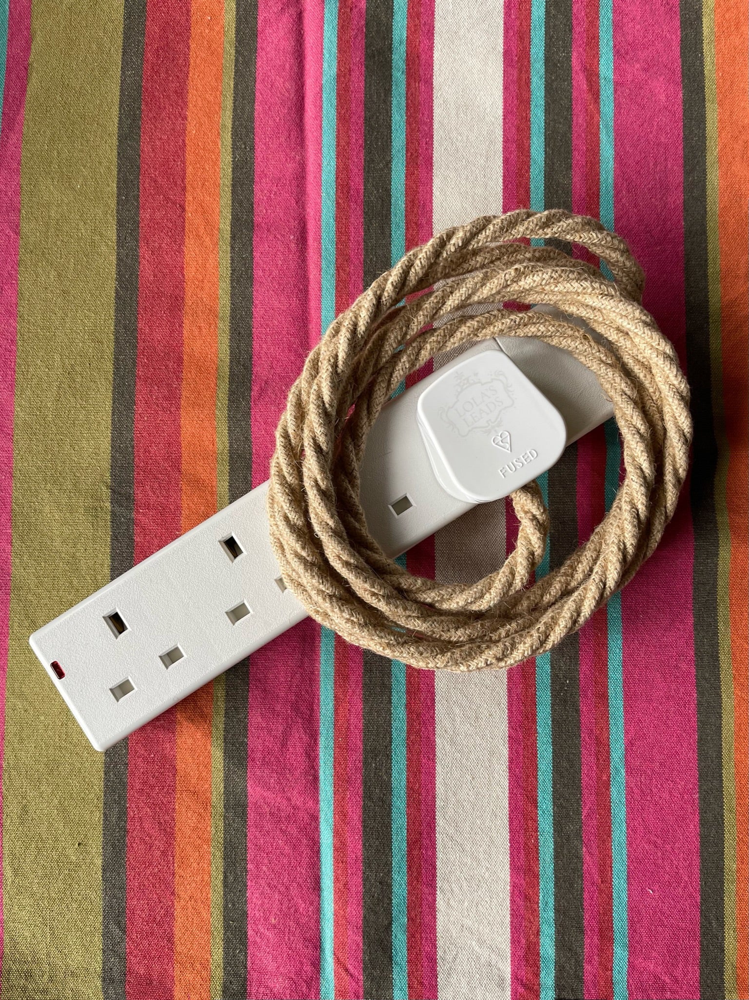 Jute - Lola's Leads Fabric Extension Cable