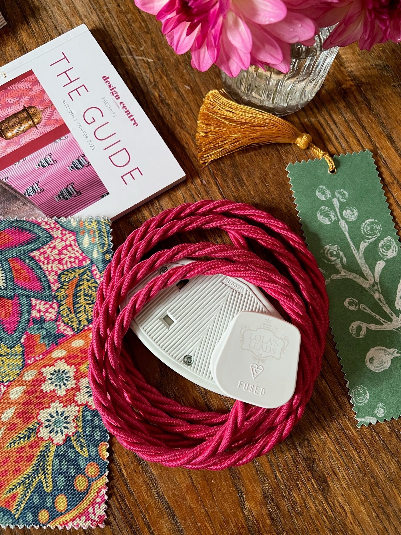 Raspberry - Lola's Leads Fabric Extension Cable