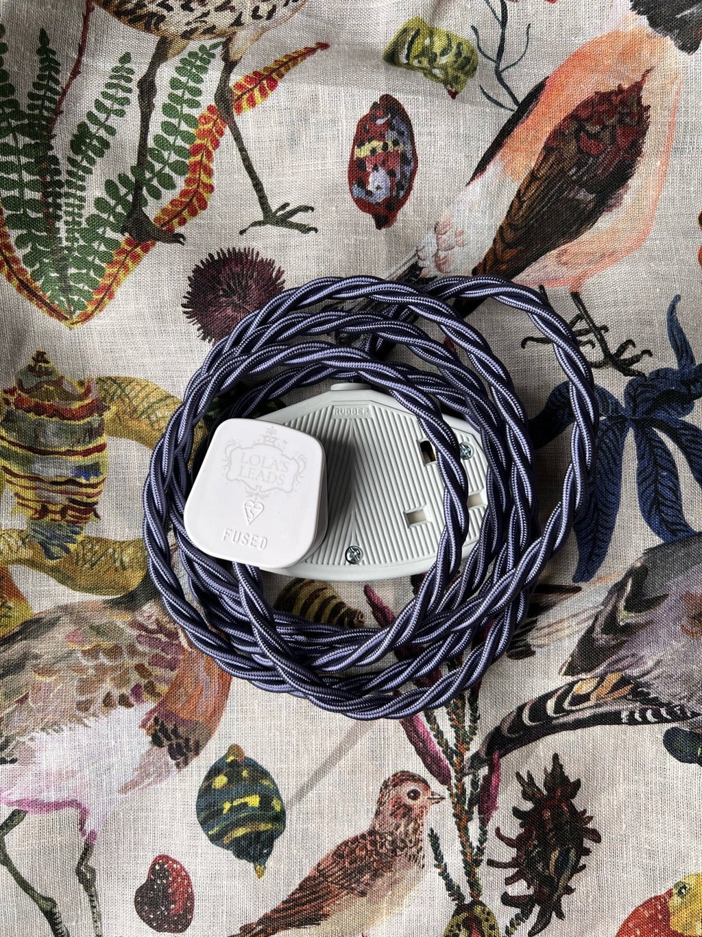 Slate - Lola's Leads Fabric Extension Cable