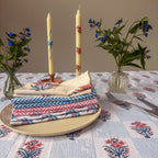 NEW LUNA SWEDISH BLUE hand block printed tablecloth
