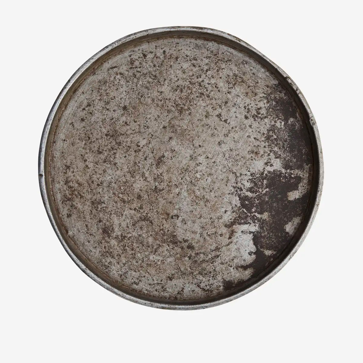 Large Rustic Round Zinc Garden Tray | 40cm
