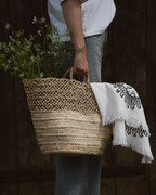 Lattice Detail Handmade Moroccan Straw Basket