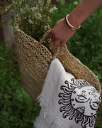 Lattice Detail Handmade Moroccan Straw Basket