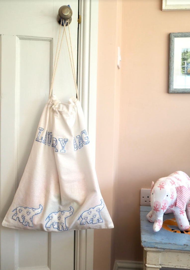 Blue Elephant Laundry Bag