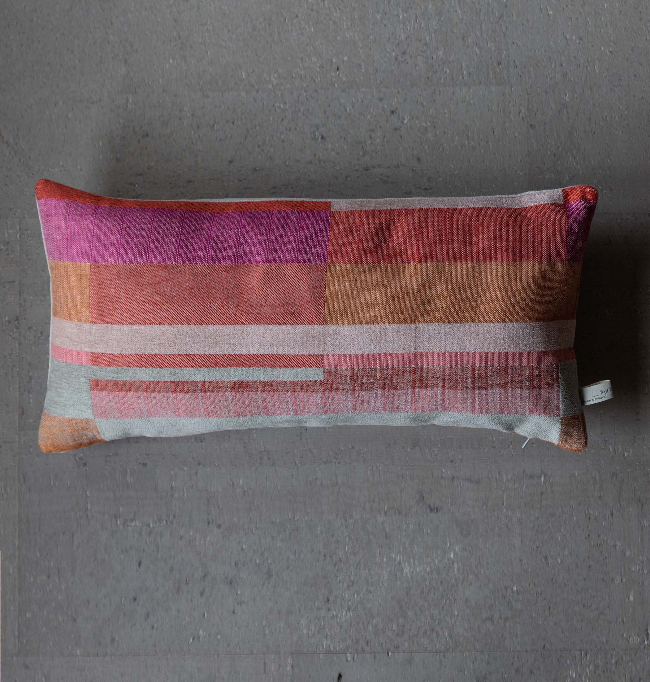 New Horizons Woven Cushion - Orange / Pink