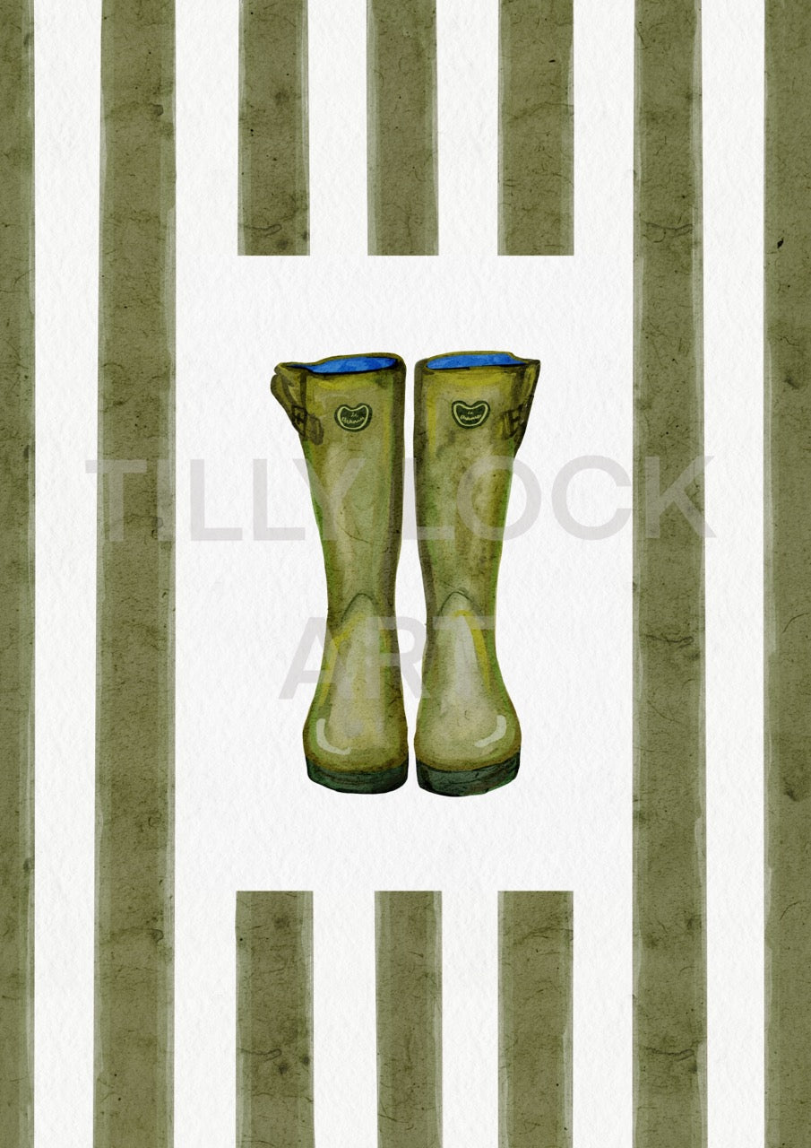 DARK GREEN WELLIES
