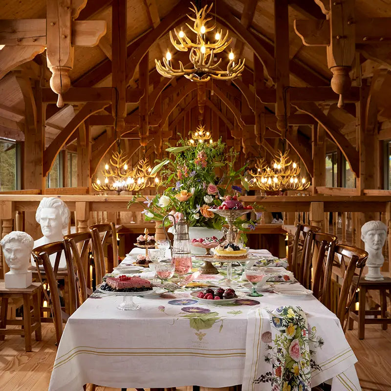 Linen Tablecloth 220 x 145cm | A Flower Garden