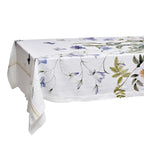 Linen Tablecloth 220 x 145cm | Blue Flower Garden