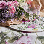 Linen Tablecloth 220 x 145cm | Rose Flower Garden