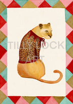 LEOPARD DRESSED LIONESS ~ RED