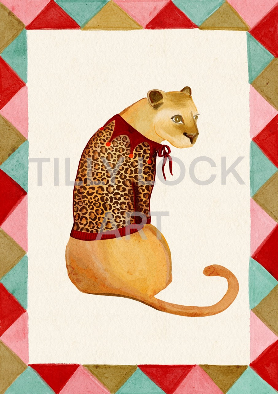 LEOPARD DRESSED LIONESS ~ RED