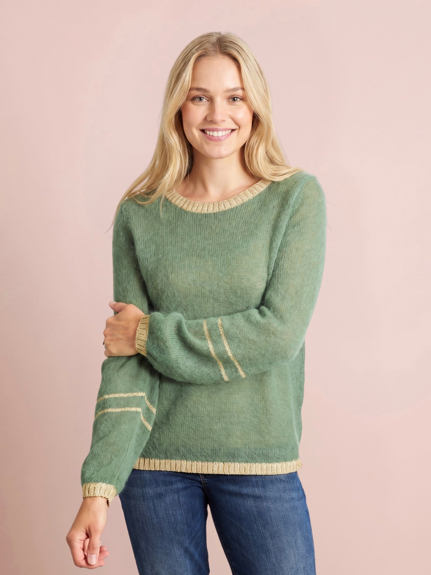 Lottie Mohair & Merino Knit Jumper with Lurex Trim