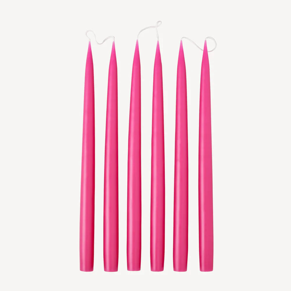 Bright Pink -  Tapered Dinner Candles