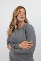 Lydia Organic Cotton Rib Charcoal Dress