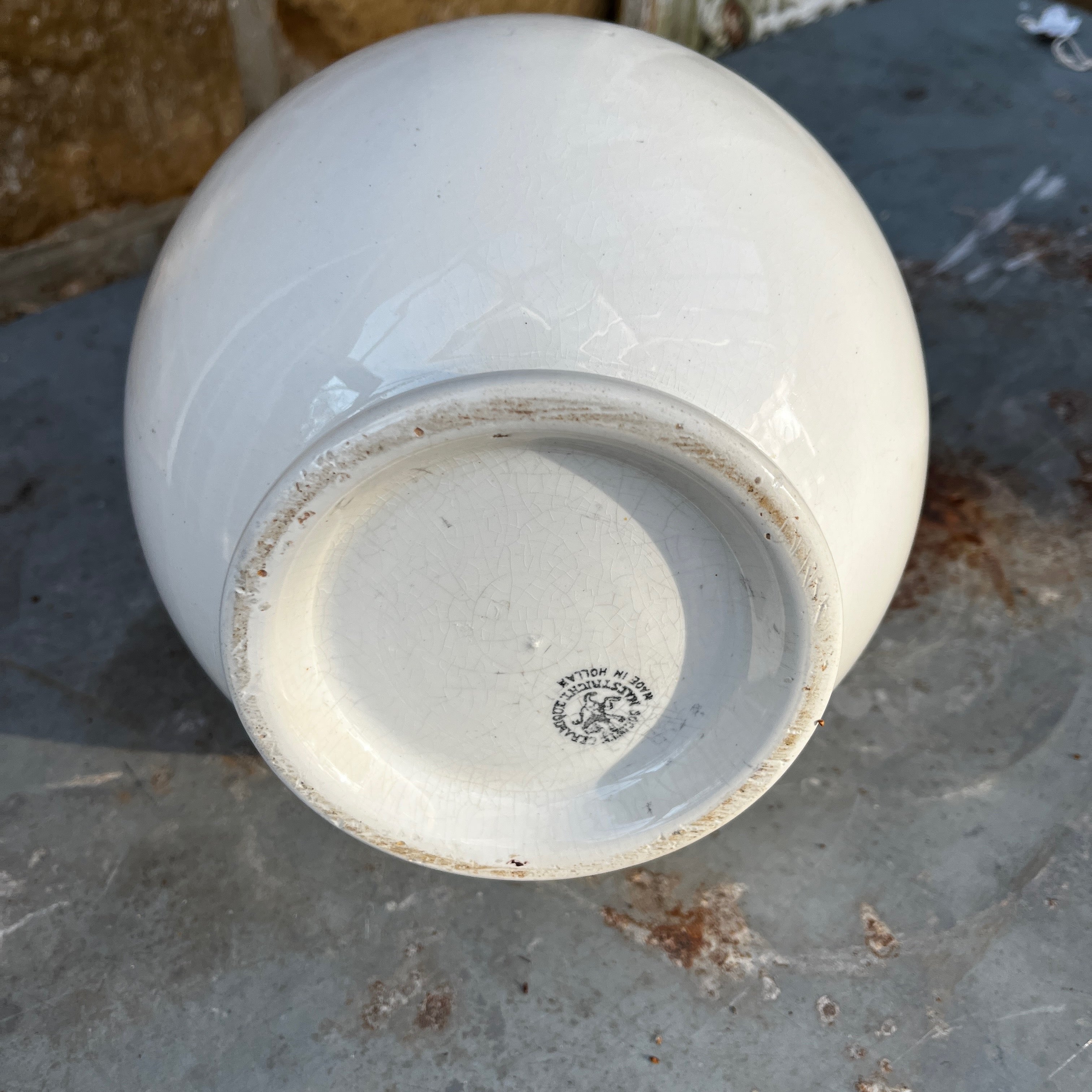 Vintage White Ceramic Jug, Maastricht Ceramics
