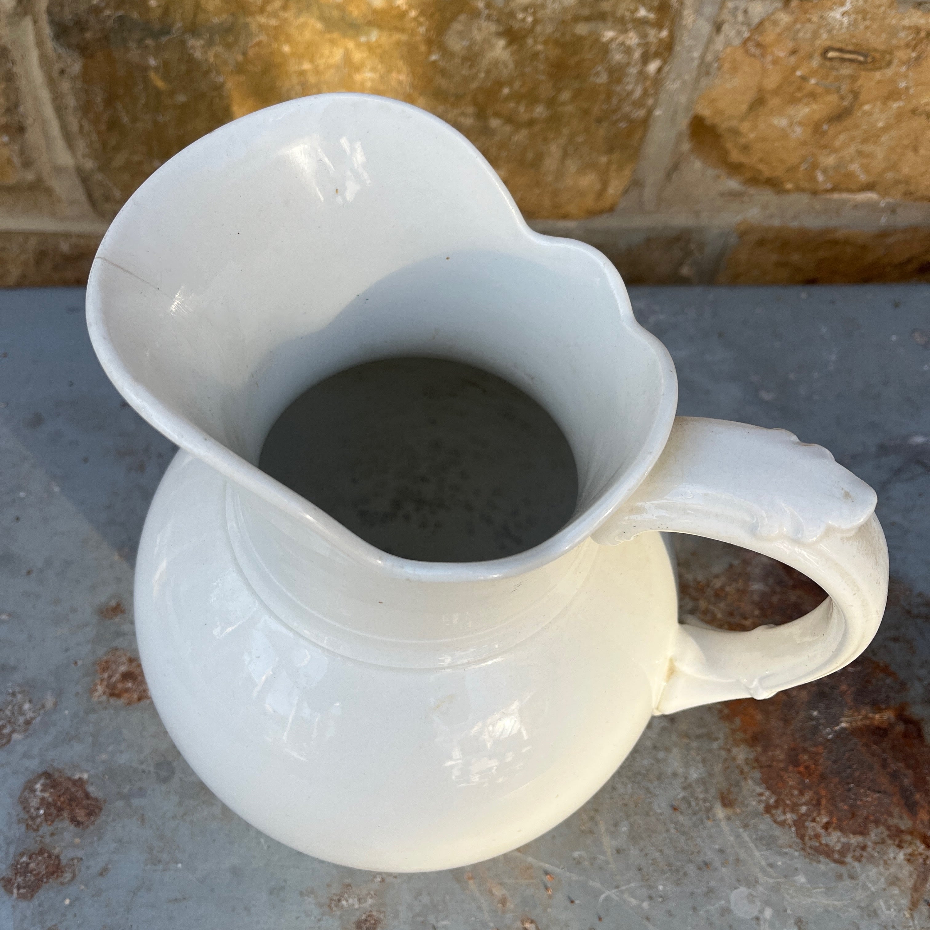 Vintage White Ceramic Jug, Maastricht Ceramics