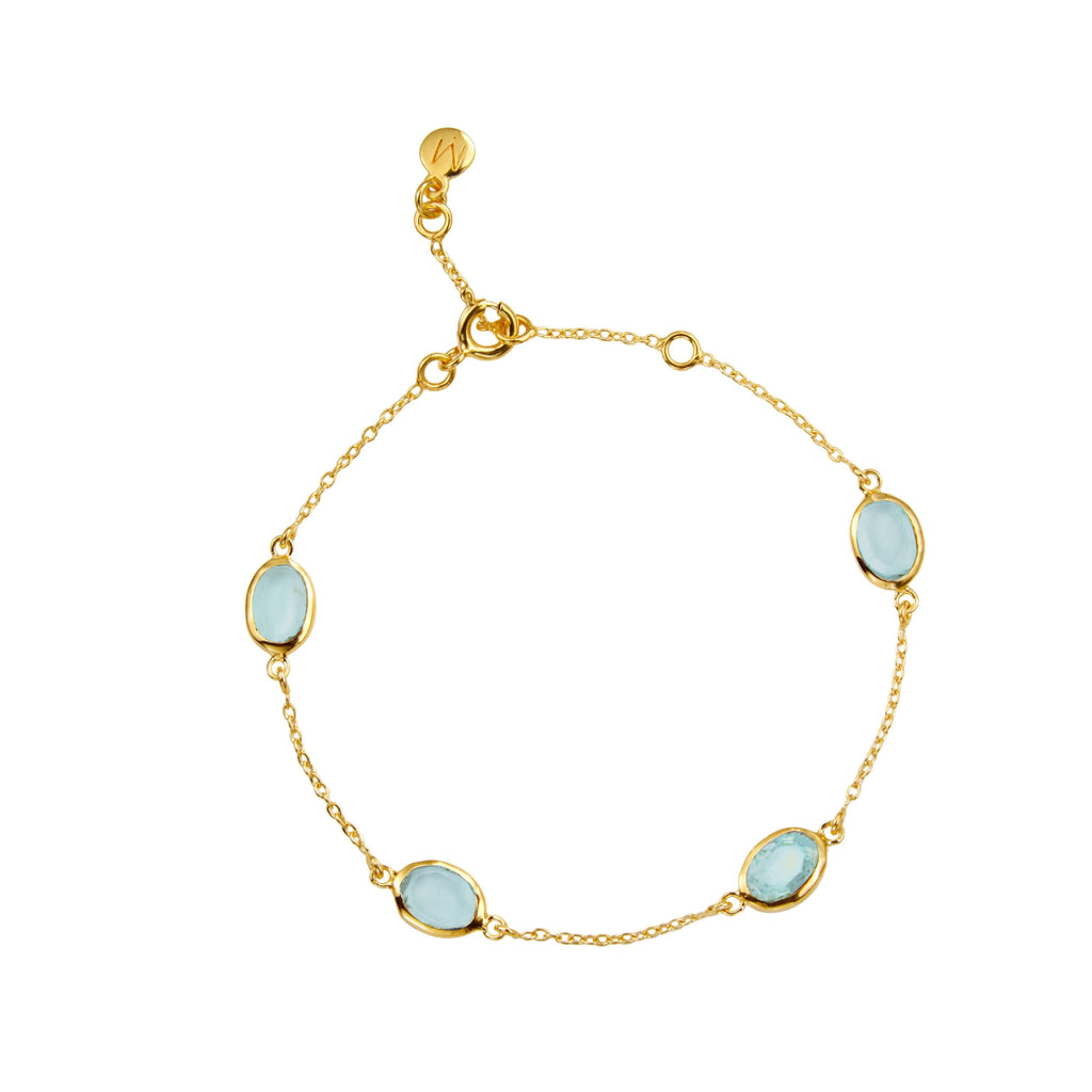 Marilyn Bracelet in Gold with Sky Blue Topaz