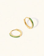 Emerald Quartz Huggie Earrings