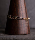 Diamond uncut and oxidised silver bracelet