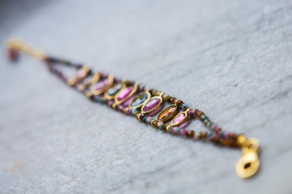 Tourmaline gold vermeil bracelet