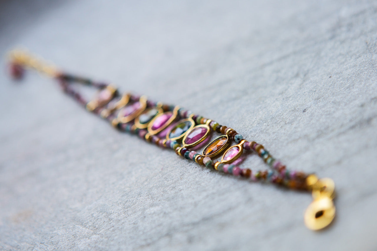 Tourmaline gold vermeil bracelet