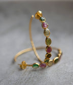 Tourmaline statement hoop earrings